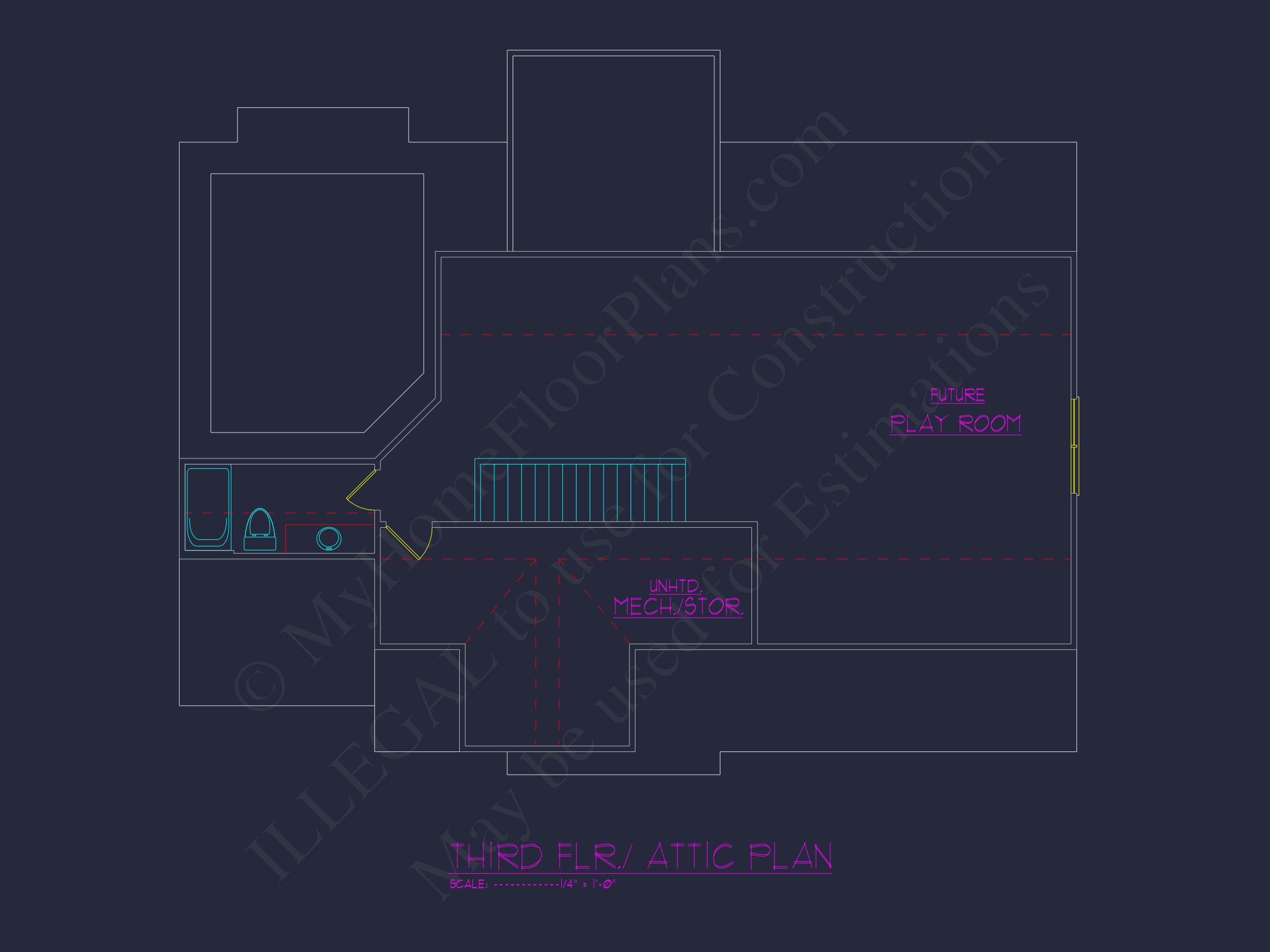 Home Floor Plan with CAD & Blueprint Designs - 2.5-Story Plan