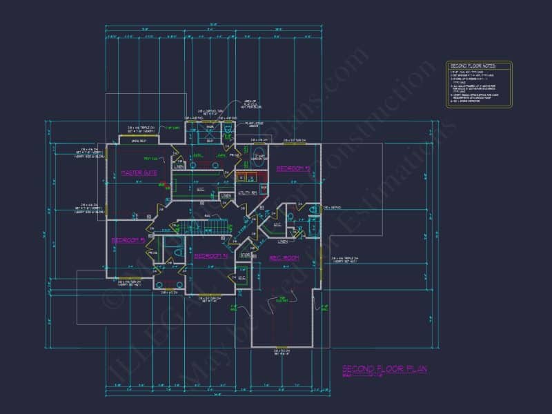 house Floor Plan with CAD & Blueprint Designs - 2.5-Story Plan