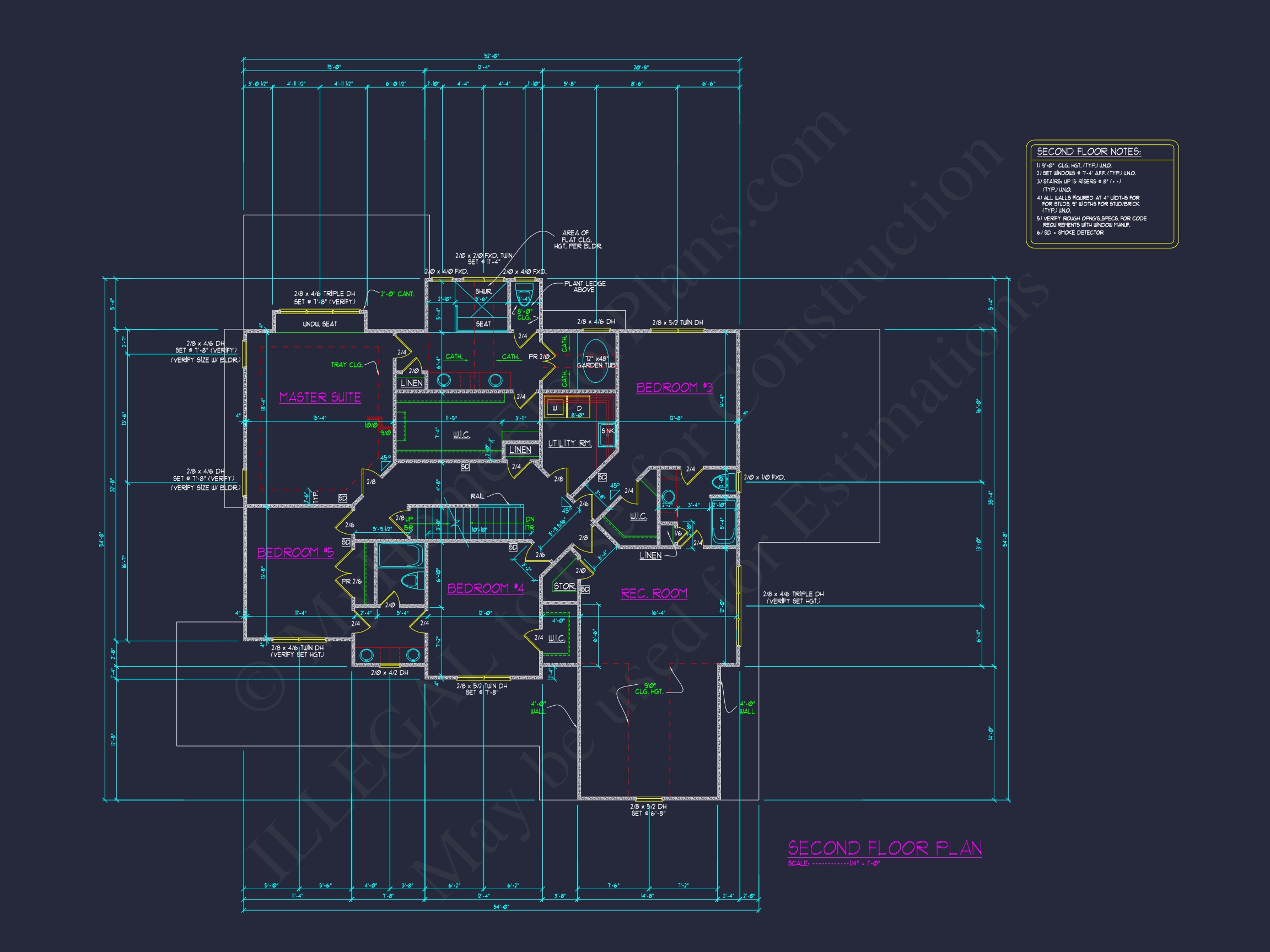 Home Floor Plan with CAD & Blueprint Designs - 2.5-Story Plan