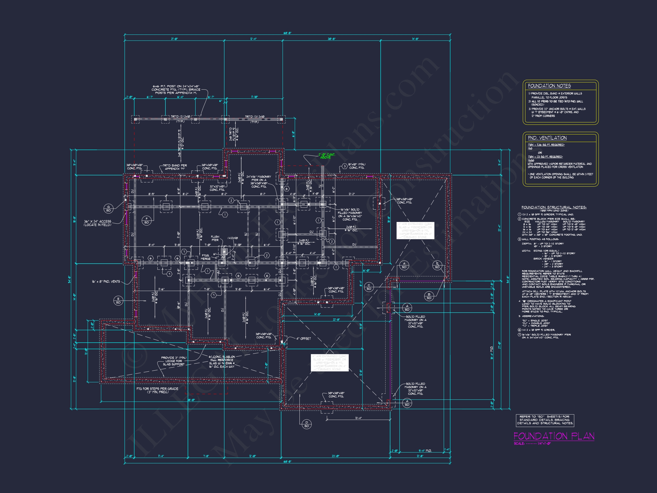 Home Floor Plan with CAD & Blueprint Designs - 2.5-Story Plan