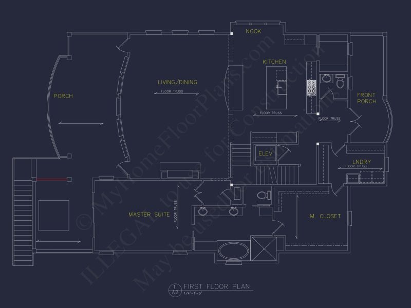 house Floor Plan with CAD Blueprints & Coastal Architecture Designs