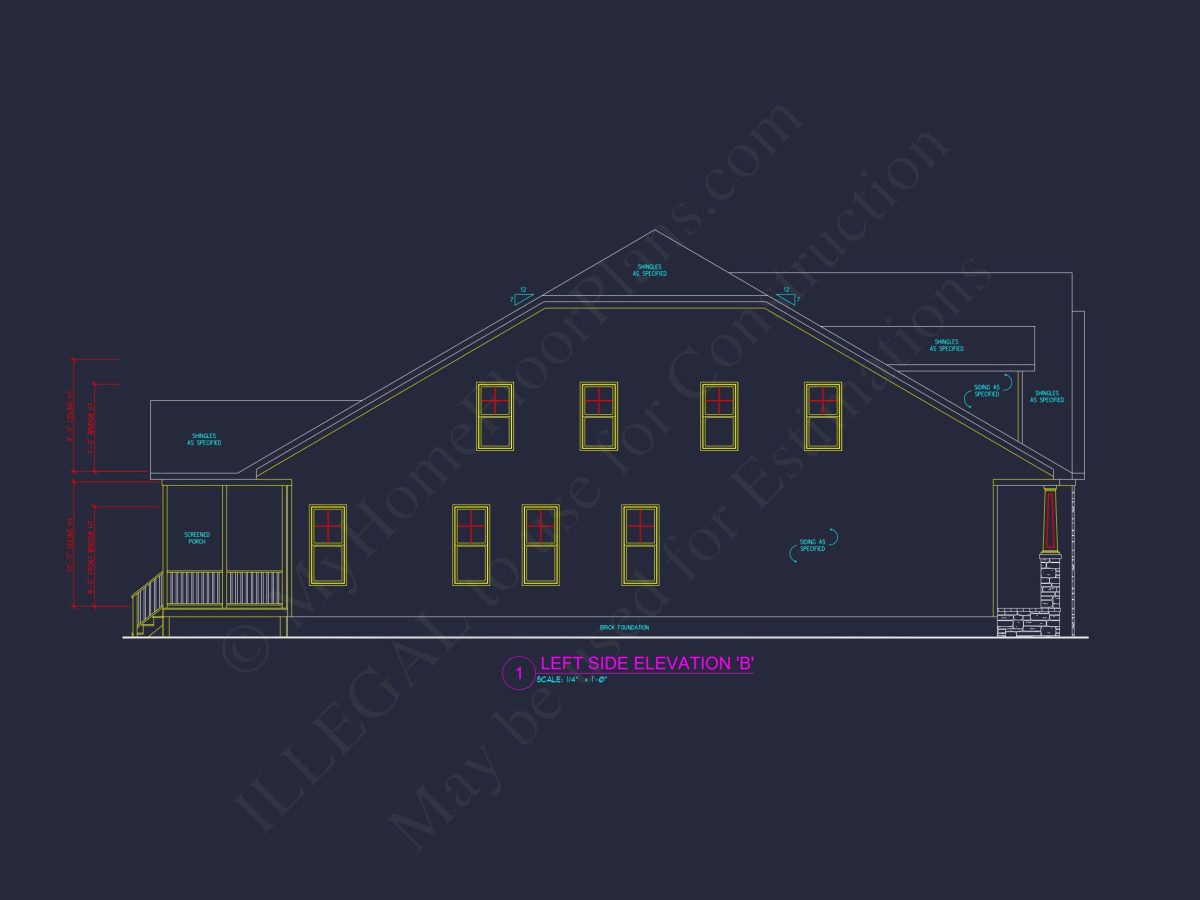house Plan Blueprint: 2-Story 4 Bedroom Craftsman Design