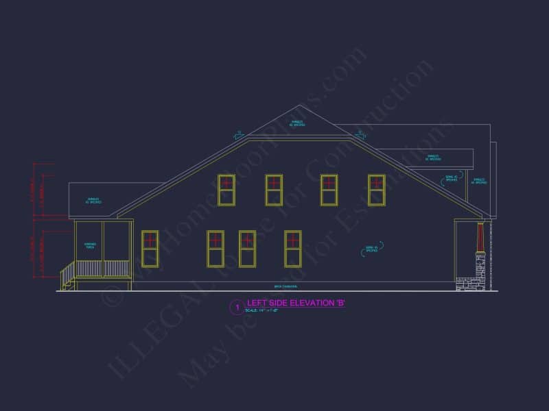 house Plan Blueprint: 2-Story 4 Bedroom Craftsman Design