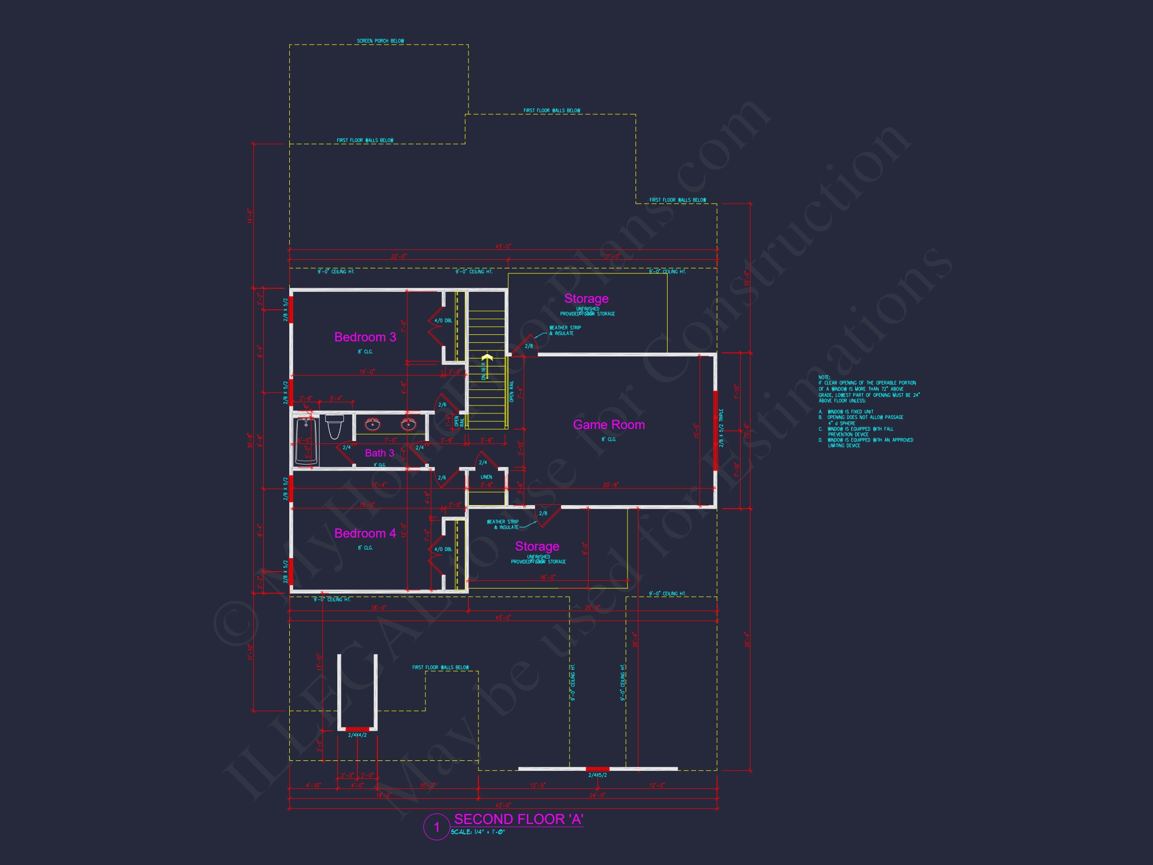 Home Plan Blueprint: 2-Story 4 Bedroom Craftsman Design