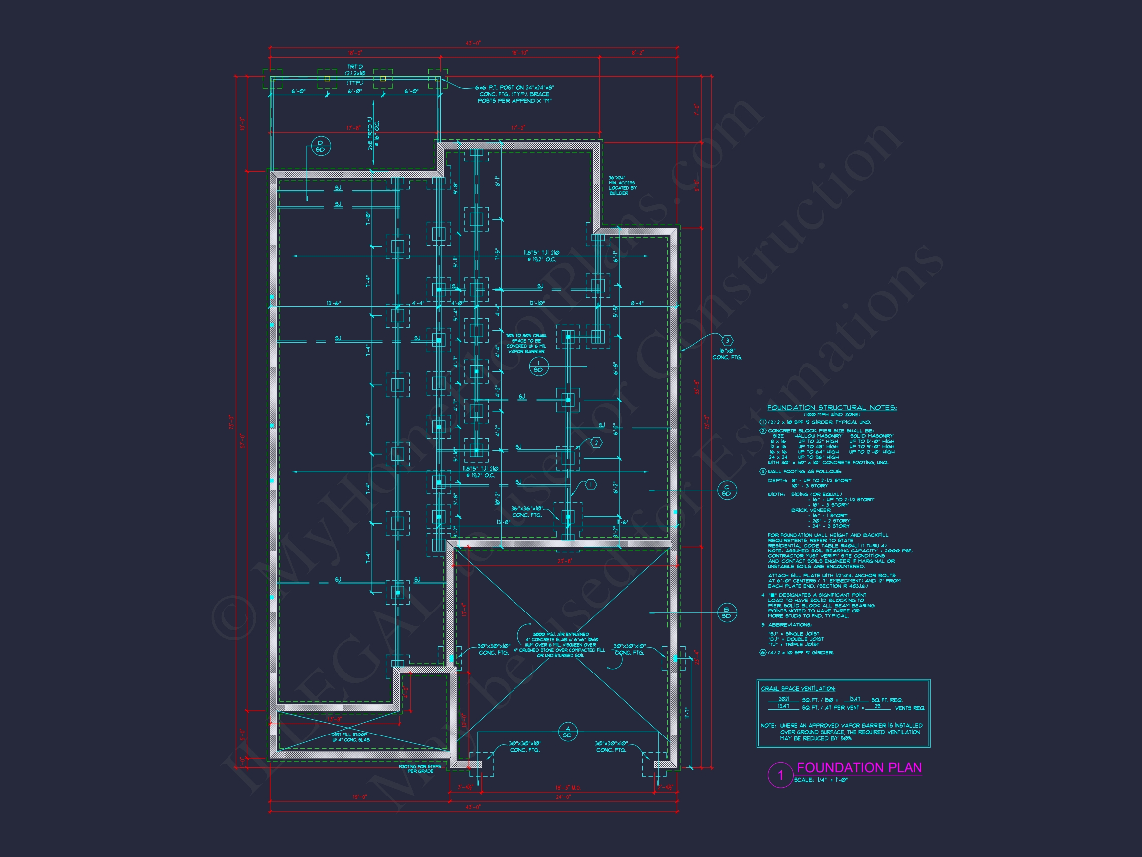 Home Plan Blueprint: 2-Story 4 Bedroom Craftsman Design