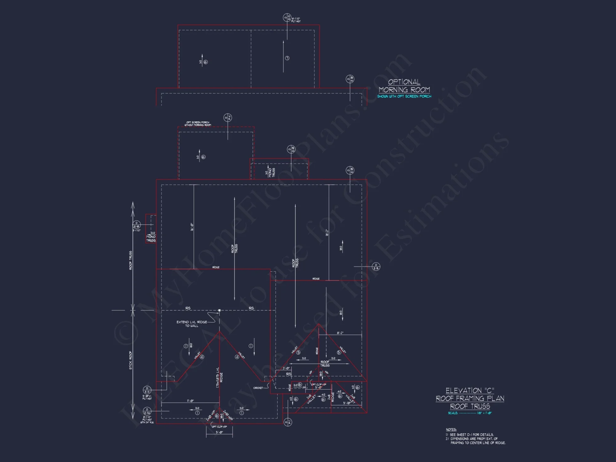 house Plan Blueprint with 2 Floors, 4 Beds, 3 Car Garage