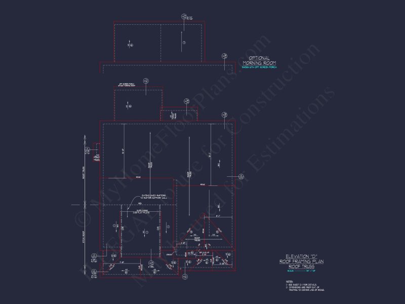 house Plan Blueprint with 2 Floors, 4 Beds, 3 Car Garage