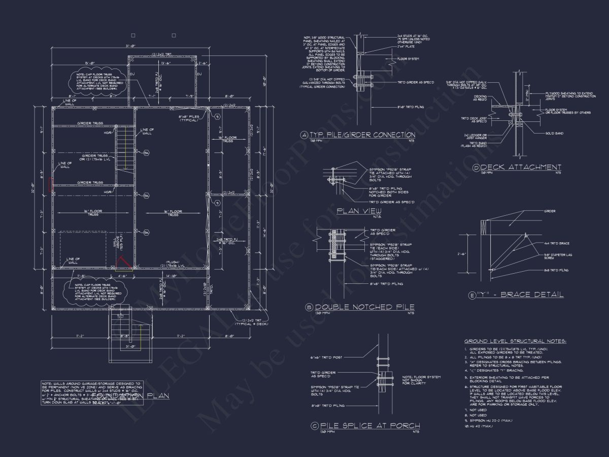 house Plan Blueprint with CAD Designs for Coastal Living