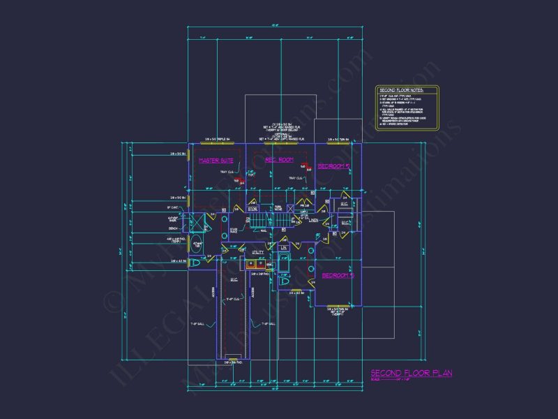 house Plan Blueprint with Spacious Layout, CAD Design & Features