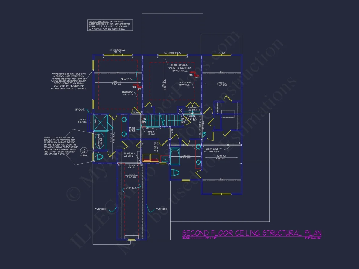 house Plan Blueprint with Spacious Layout, CAD Design & Features