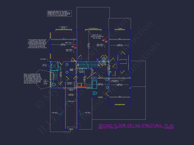 house Plan Blueprint with Spacious Layout, CAD Design & Features