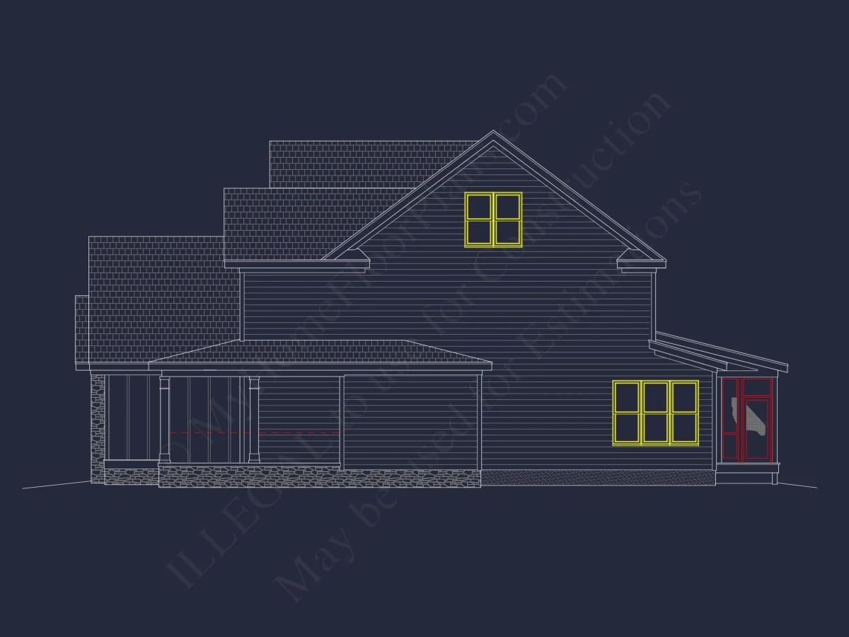 house Plan Blueprint with Spacious Layout, CAD Design & Features