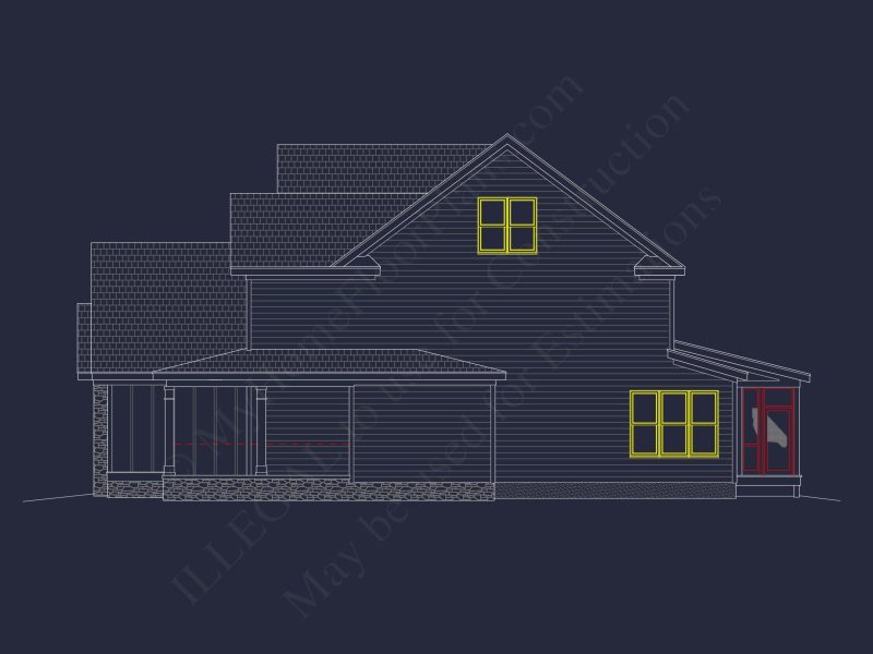 house Plan Blueprint with Spacious Layout, CAD Design & Features