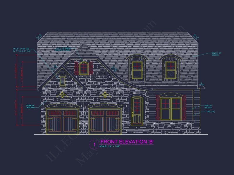 house Plan Design with Floor Plan, CAD Blueprint, and Architecture