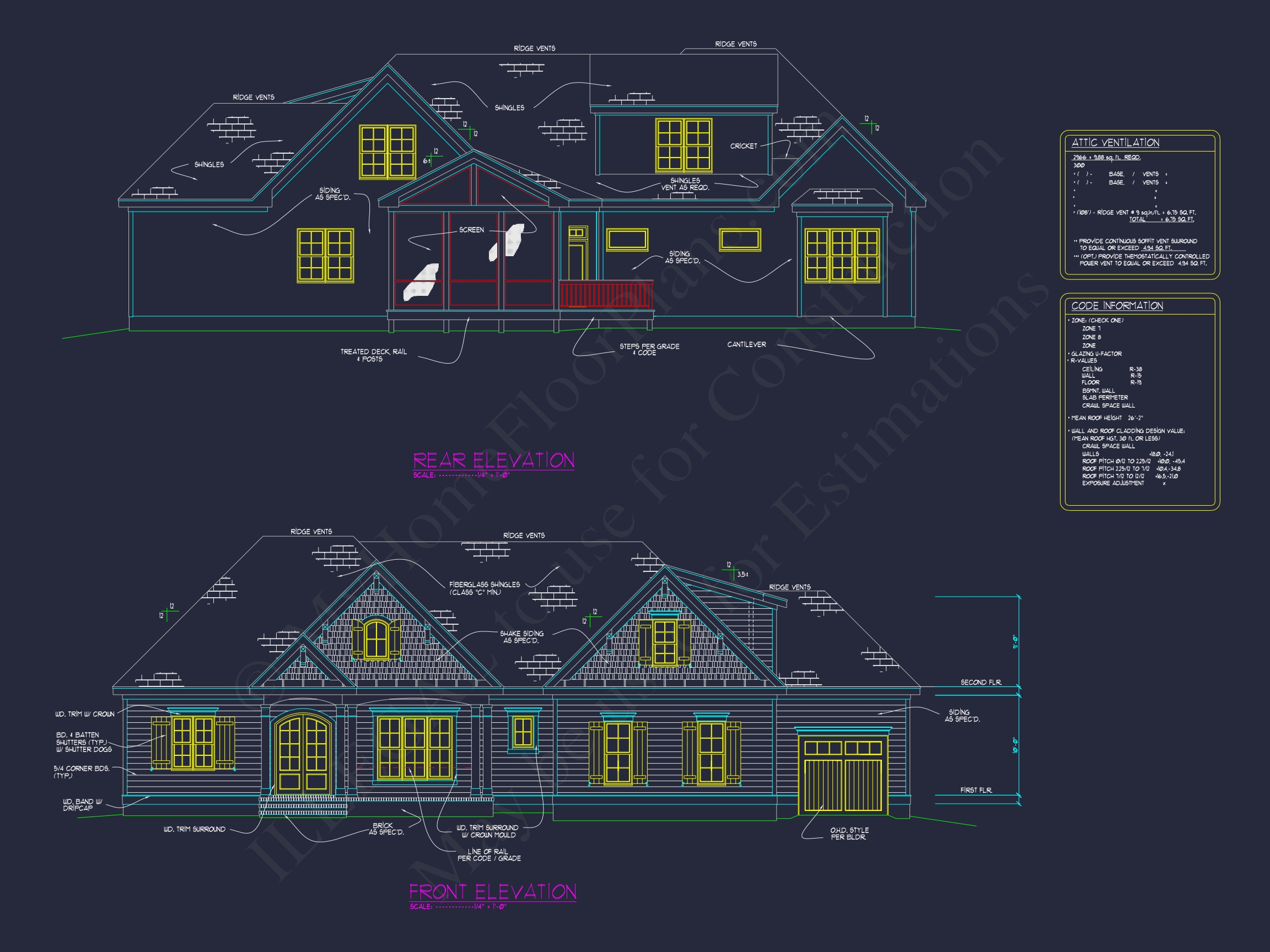 Home Plan Designs: Spacious 2-Story CAD Floor Plan Blueprint