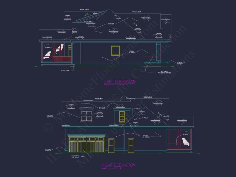 house Plan Designs: Spacious 2-Story CAD Floor Plan Blueprint