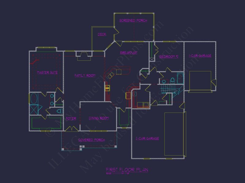 house Plan Designs: Spacious 2-Story CAD Floor Plan Blueprint