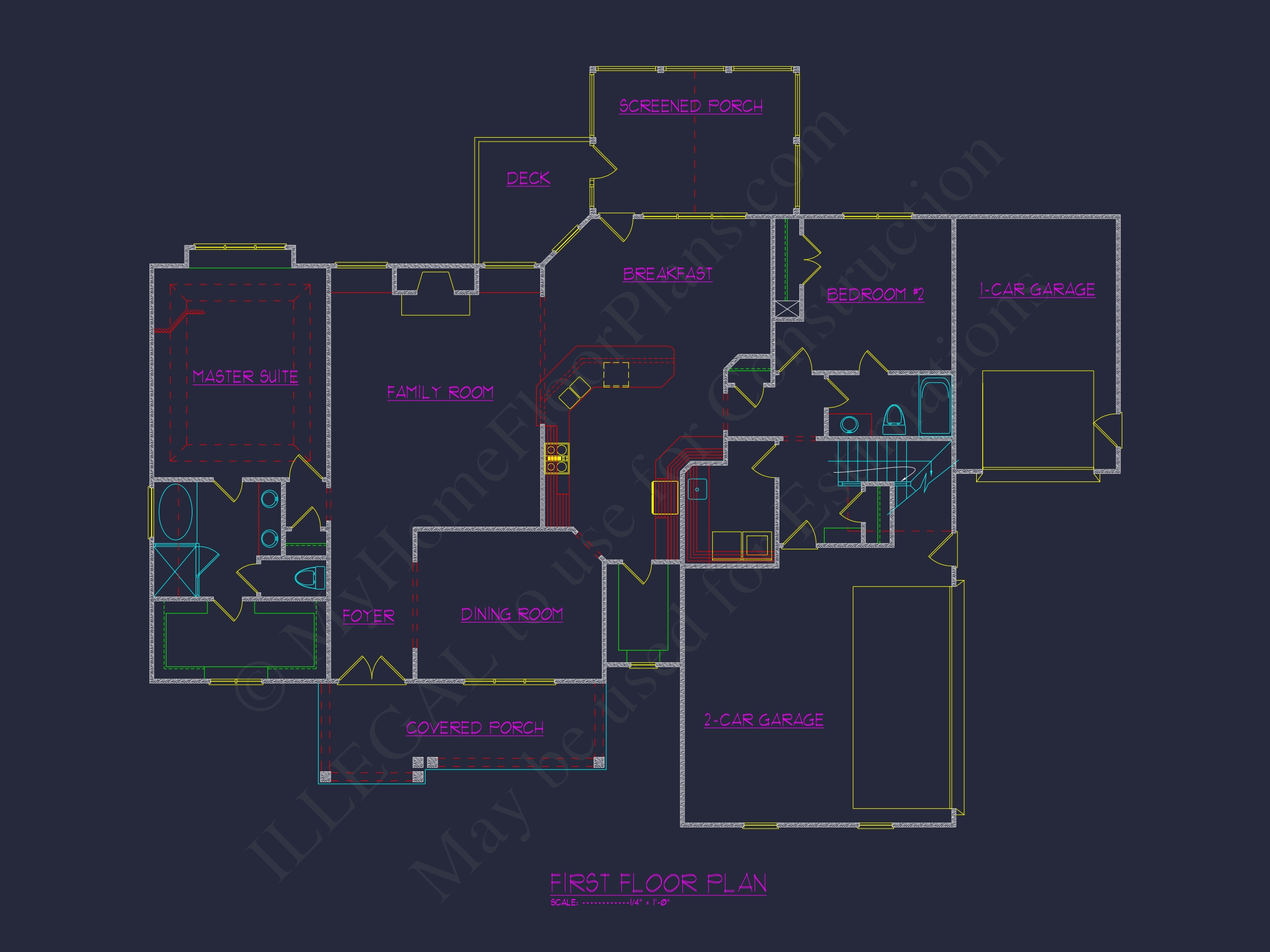 Home Plan Designs: Spacious 2-Story CAD Floor Plan Blueprint