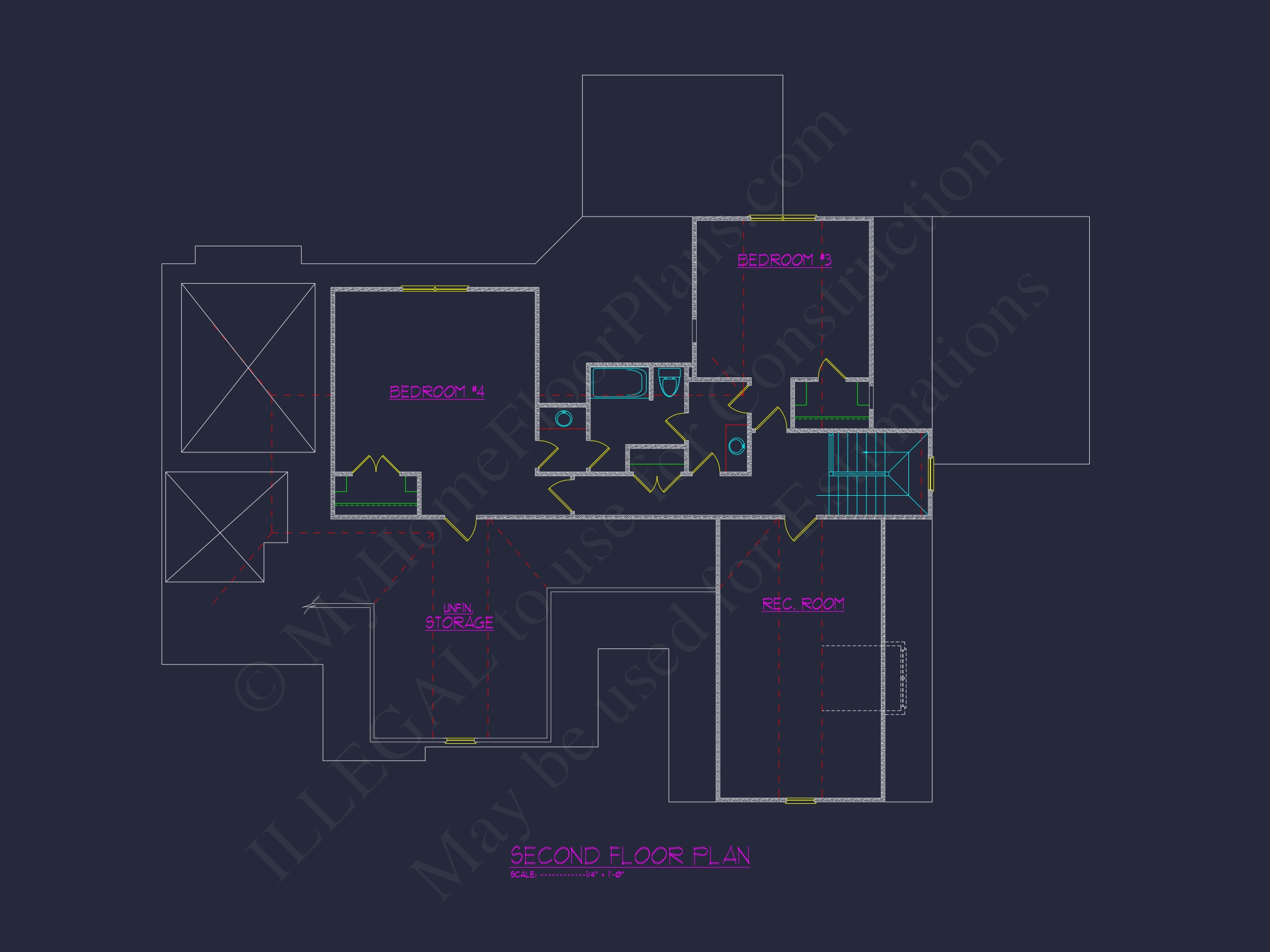 Home Plan Designs: Spacious 2-Story CAD Floor Plan Blueprint