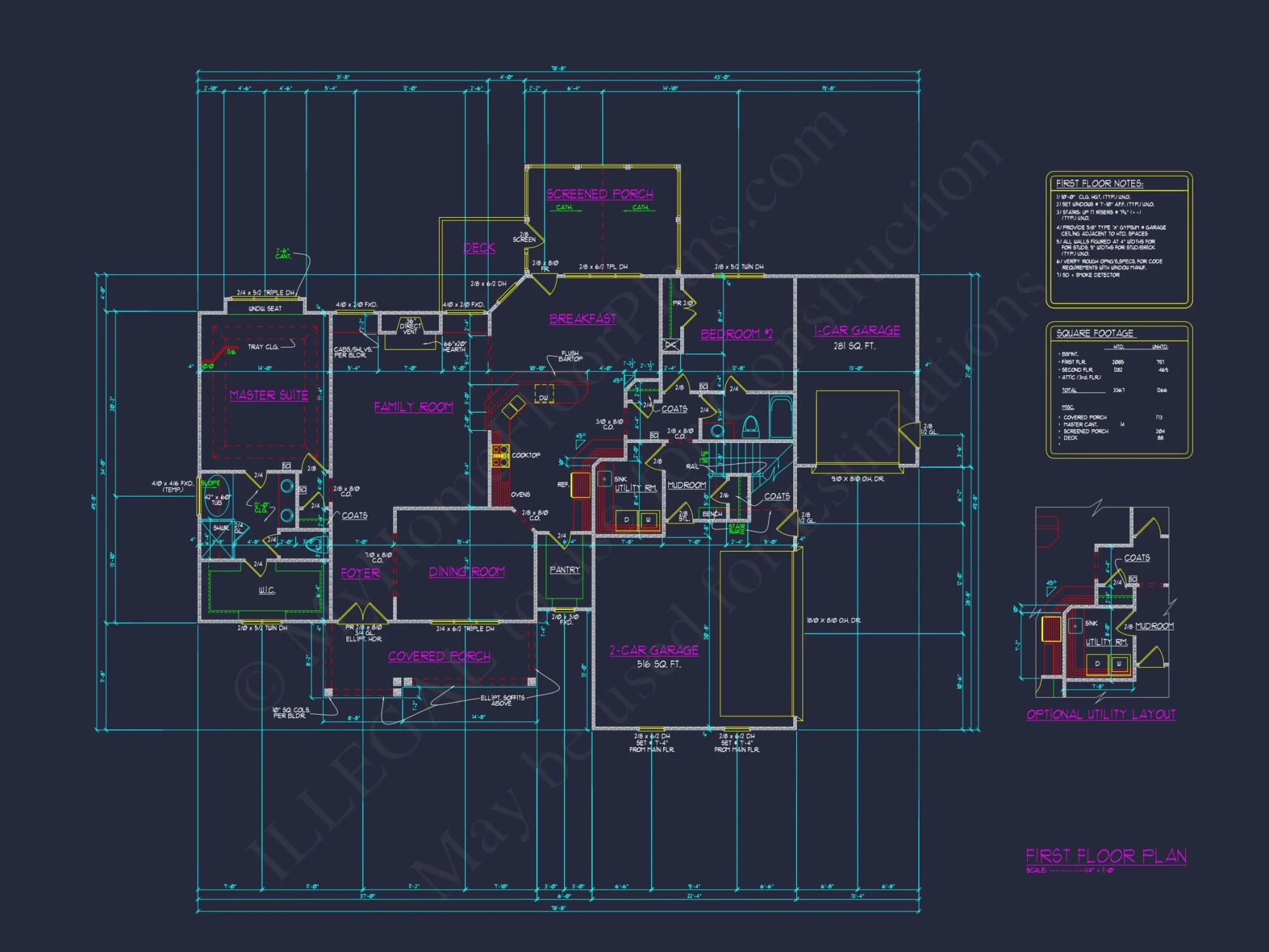 house Plan Designs: Spacious 2-Story CAD Floor Plan Blueprint
