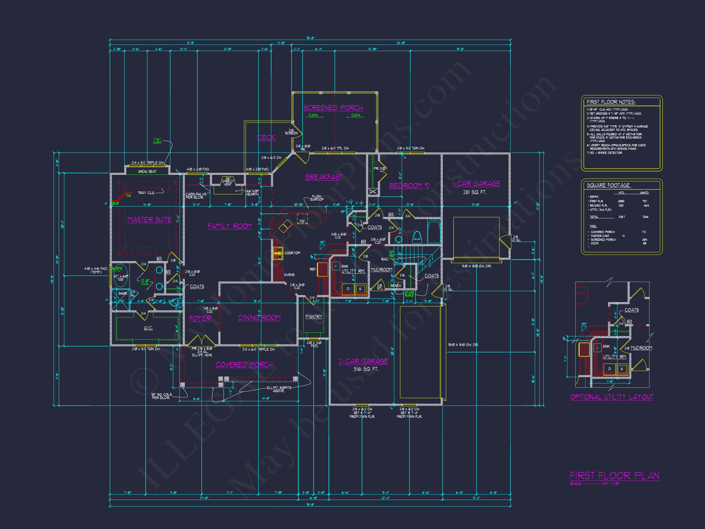 Home Plan Designs: Spacious 2-Story CAD Floor Plan Blueprint