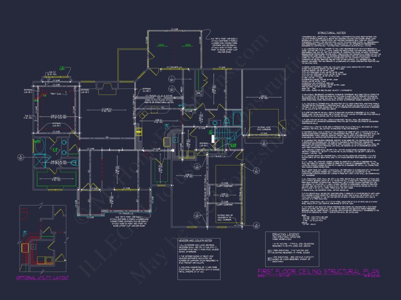 house Plan Designs: Spacious 2-Story CAD Floor Plan Blueprint