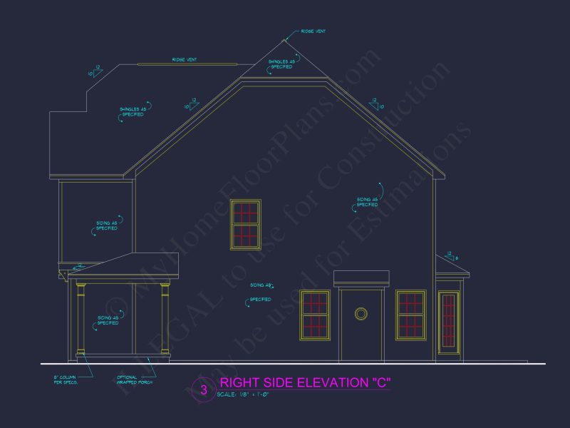 house Plan Floor Blueprint with CAD Designs for 2-Story Layout