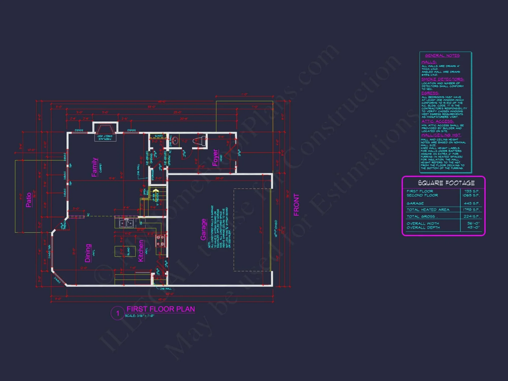 house Plan Floor Blueprint with CAD Designs for 2-Story Layout