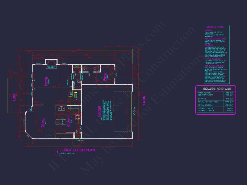 house Plan Floor Blueprint with CAD Designs for 2-Story Layout