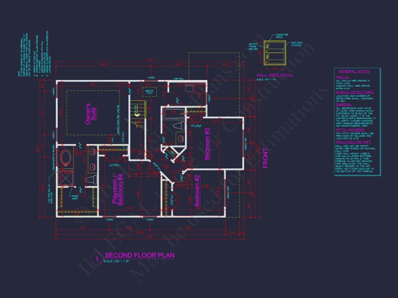 house Plan Floor Blueprint with CAD Designs for 2-Story Layout
