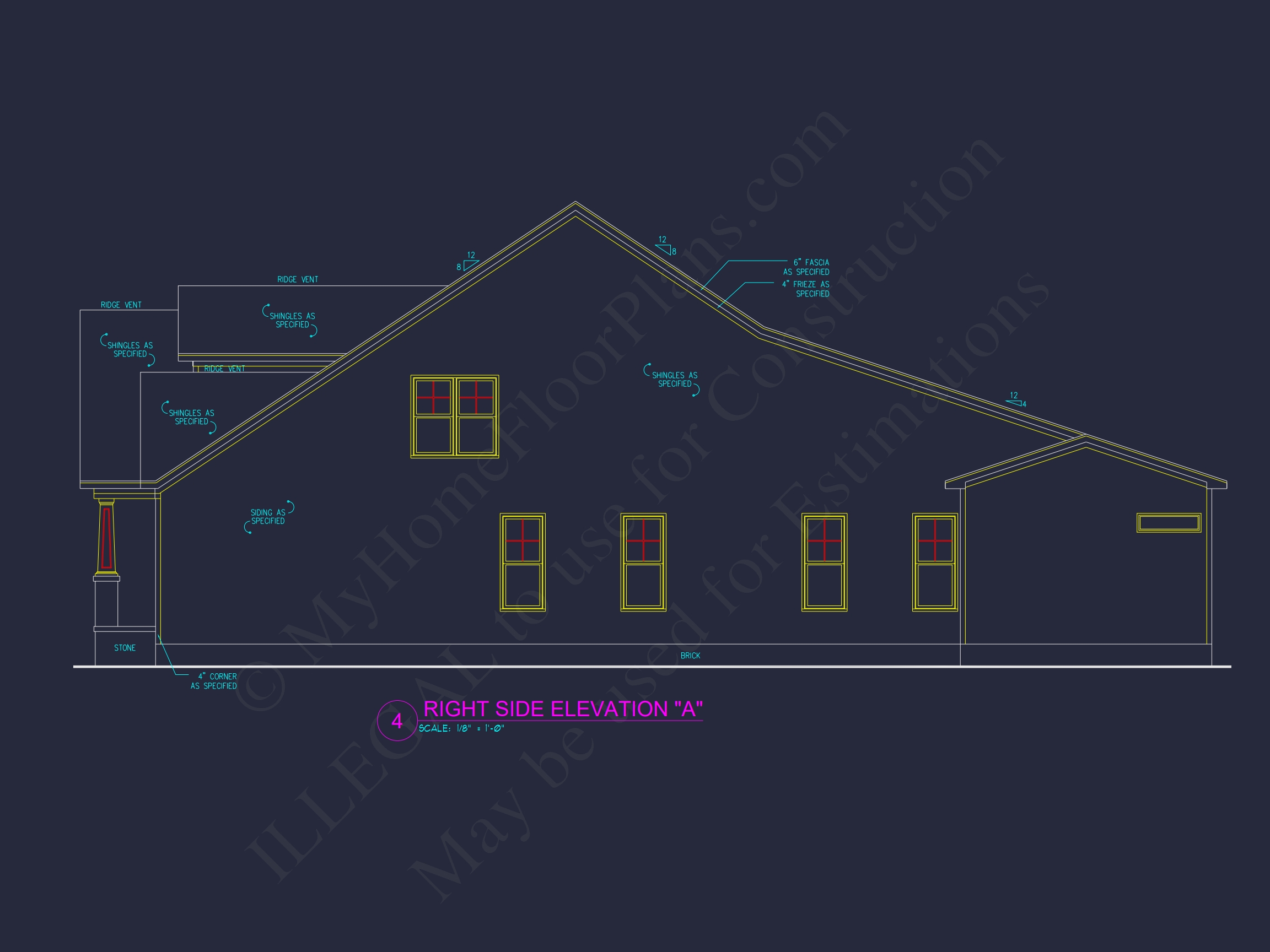 Home Plan for Modern Craftsman Design and CAD Blueprint