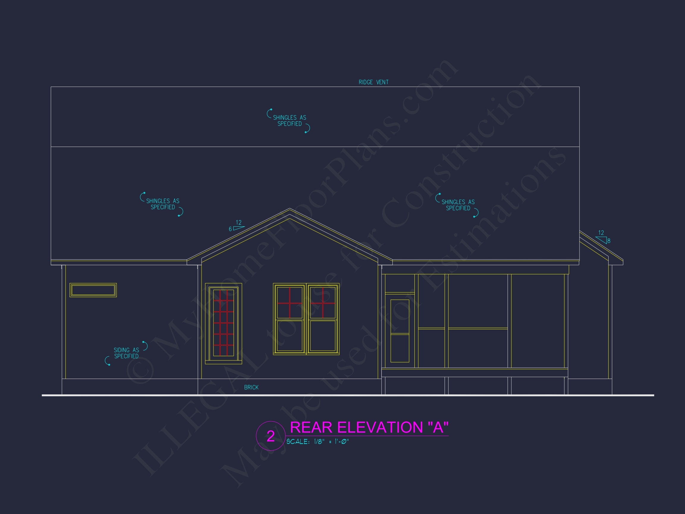 Home Plan for Modern Craftsman Design and CAD Blueprint