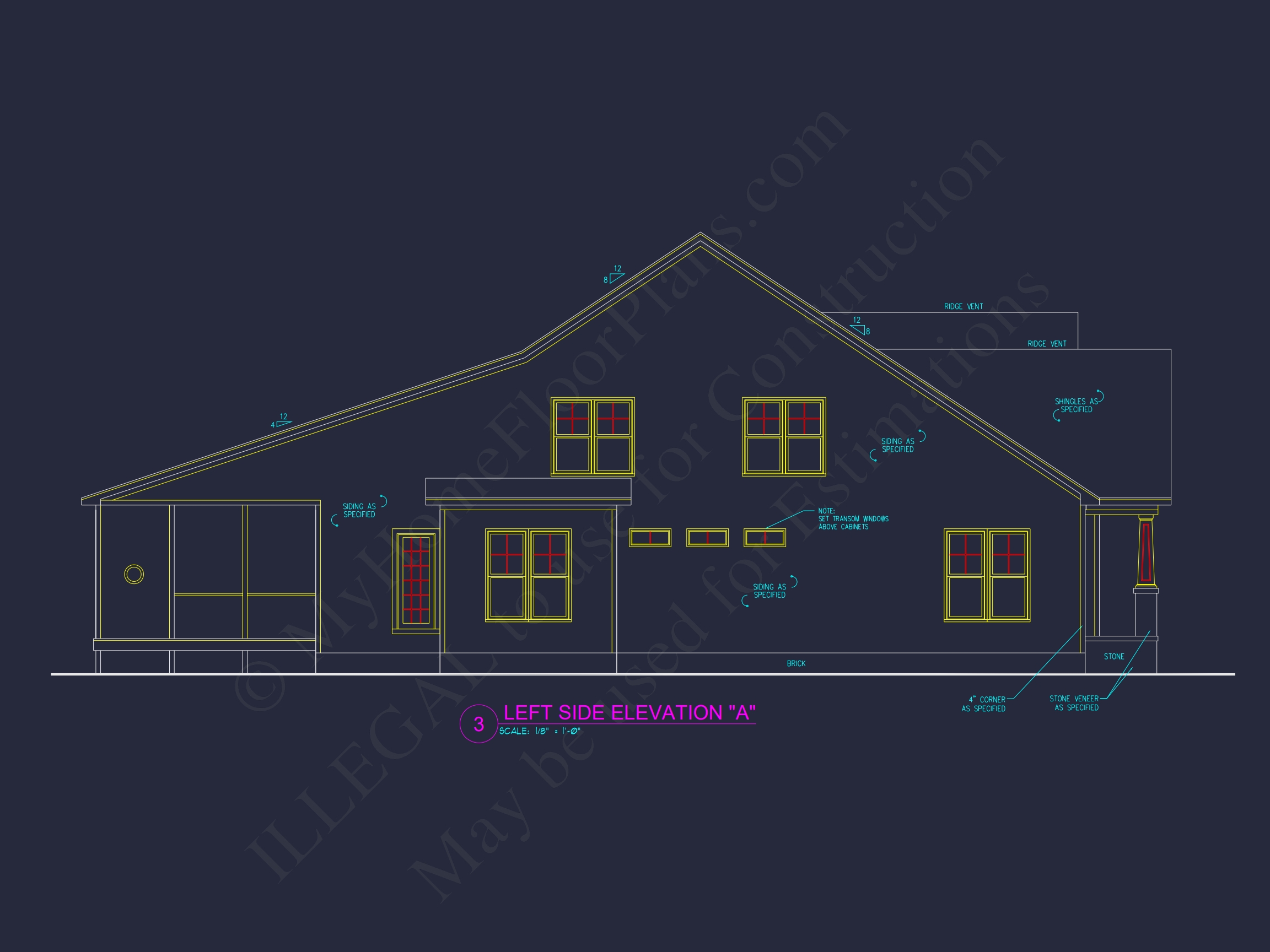 Home Plan for Modern Craftsman Design and CAD Blueprint