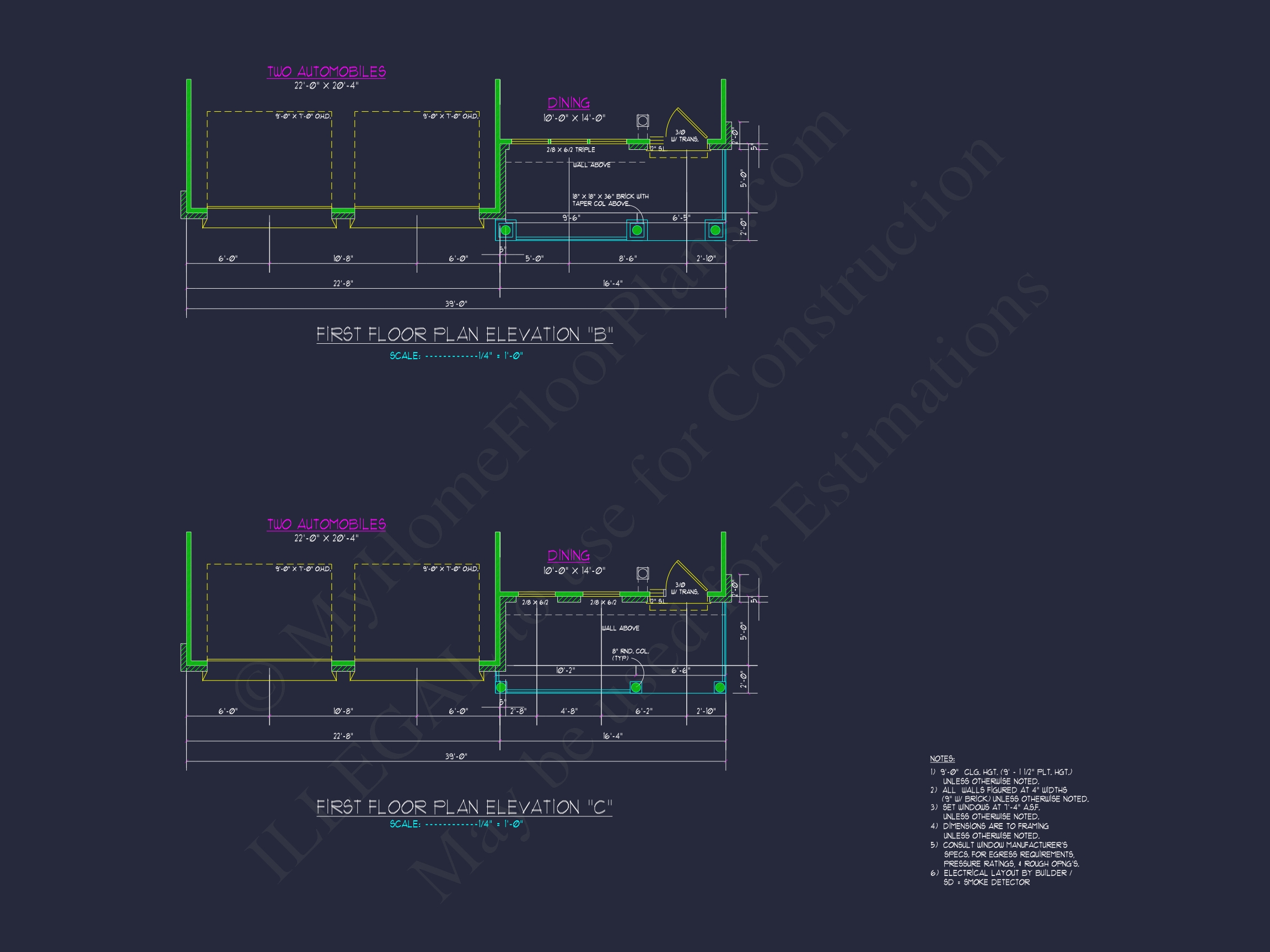 Home Plan with 4 Beds,2 Story,2 Garage & Advanced Designs