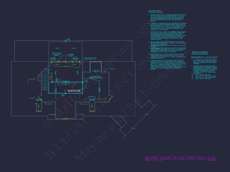 house Plan with CAD Designs: 2-Story Floor Plan and Blueprint