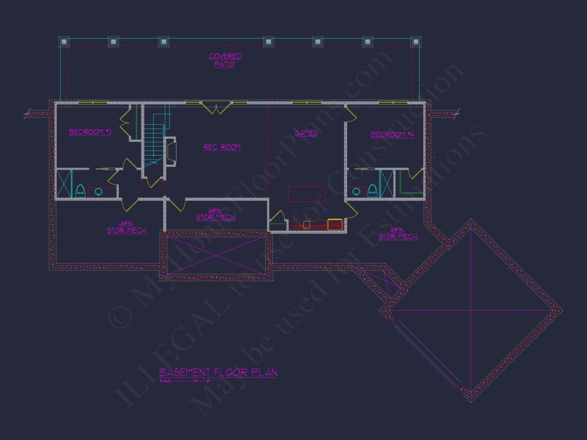 house Plan with CAD Designs: 2-Story Floor Plan and Blueprint