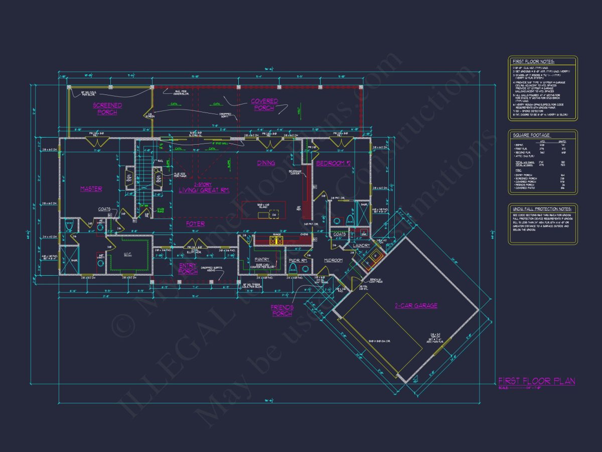 house Plan with CAD Designs: 2-Story Floor Plan and Blueprint