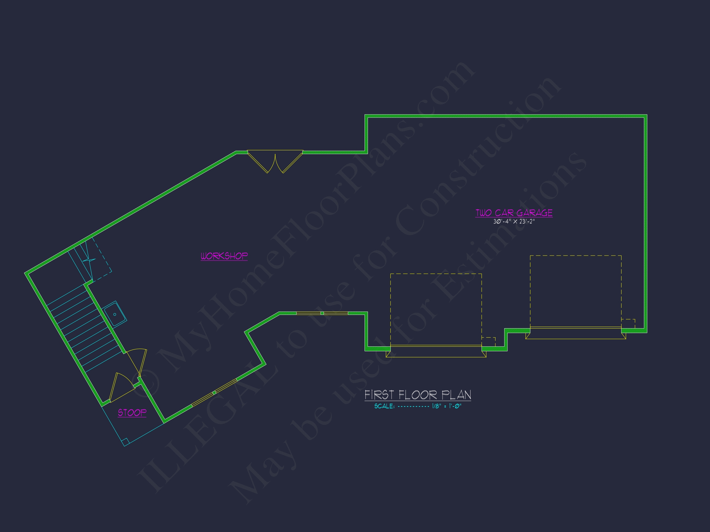 Home Plan with Workshop,Floor Plan Blueprint,CAD Architecture Design