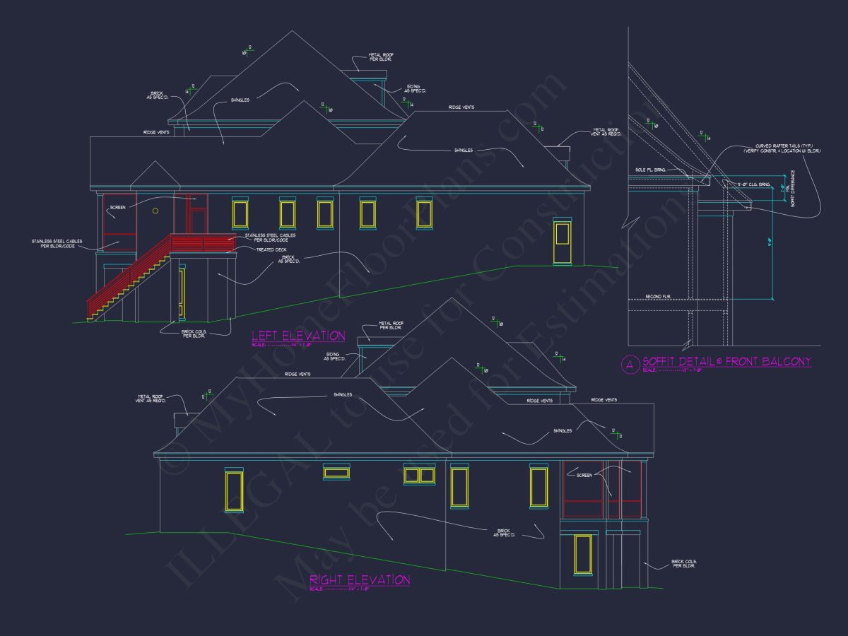 Luxe house Floor Plan with Architectural Designs and CAD Blueprint