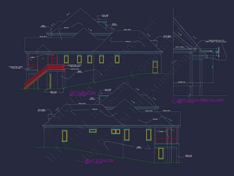 Luxe house Floor Plan with Architectural Designs and CAD Blueprint
