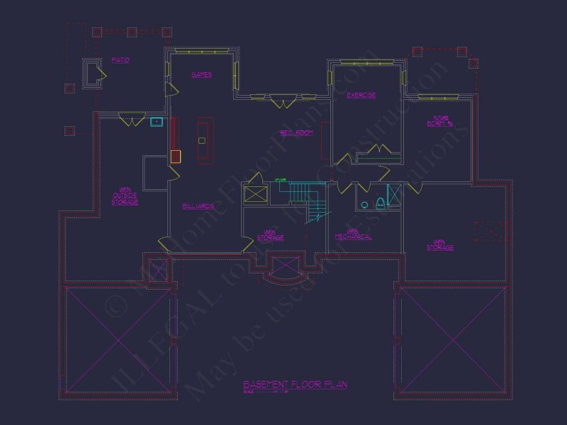 Luxe house Floor Plan with Architectural Designs and CAD Blueprint