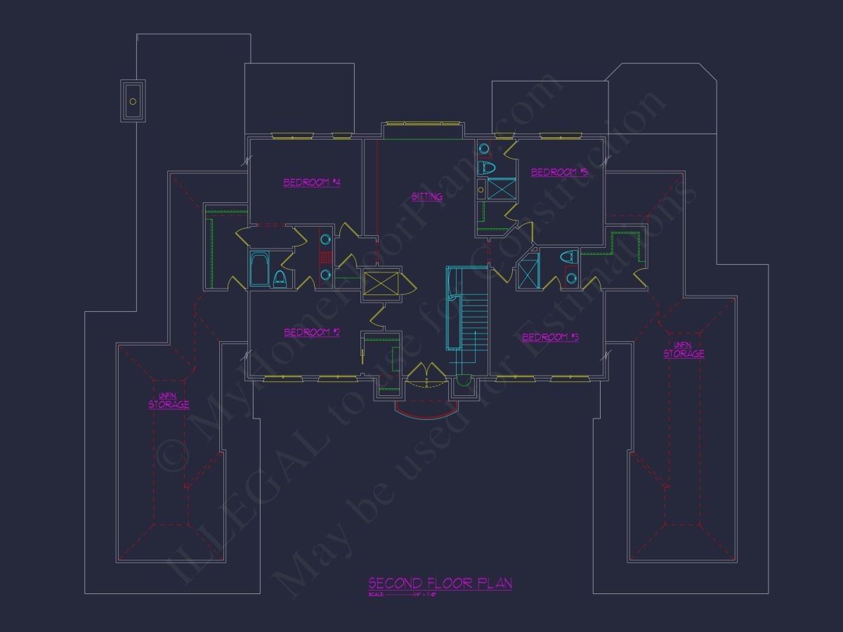 Luxe house Floor Plan with Architectural Designs and CAD Blueprint