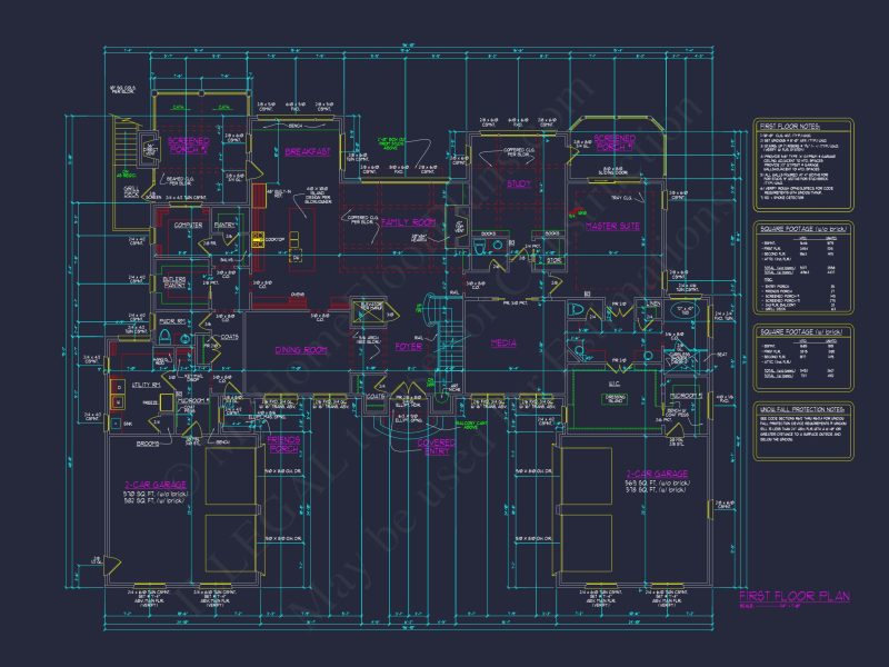 Luxe house Floor Plan with Architectural Designs and CAD Blueprint