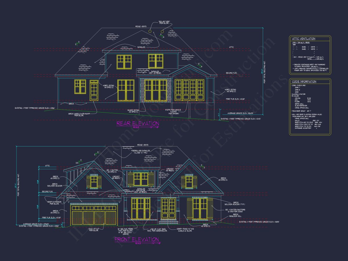 Luxurious 2-Story house Plan with Blueprints and CAD Designs