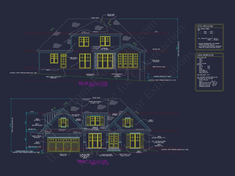 Luxurious 2-Story house Plan with Blueprints and CAD Designs