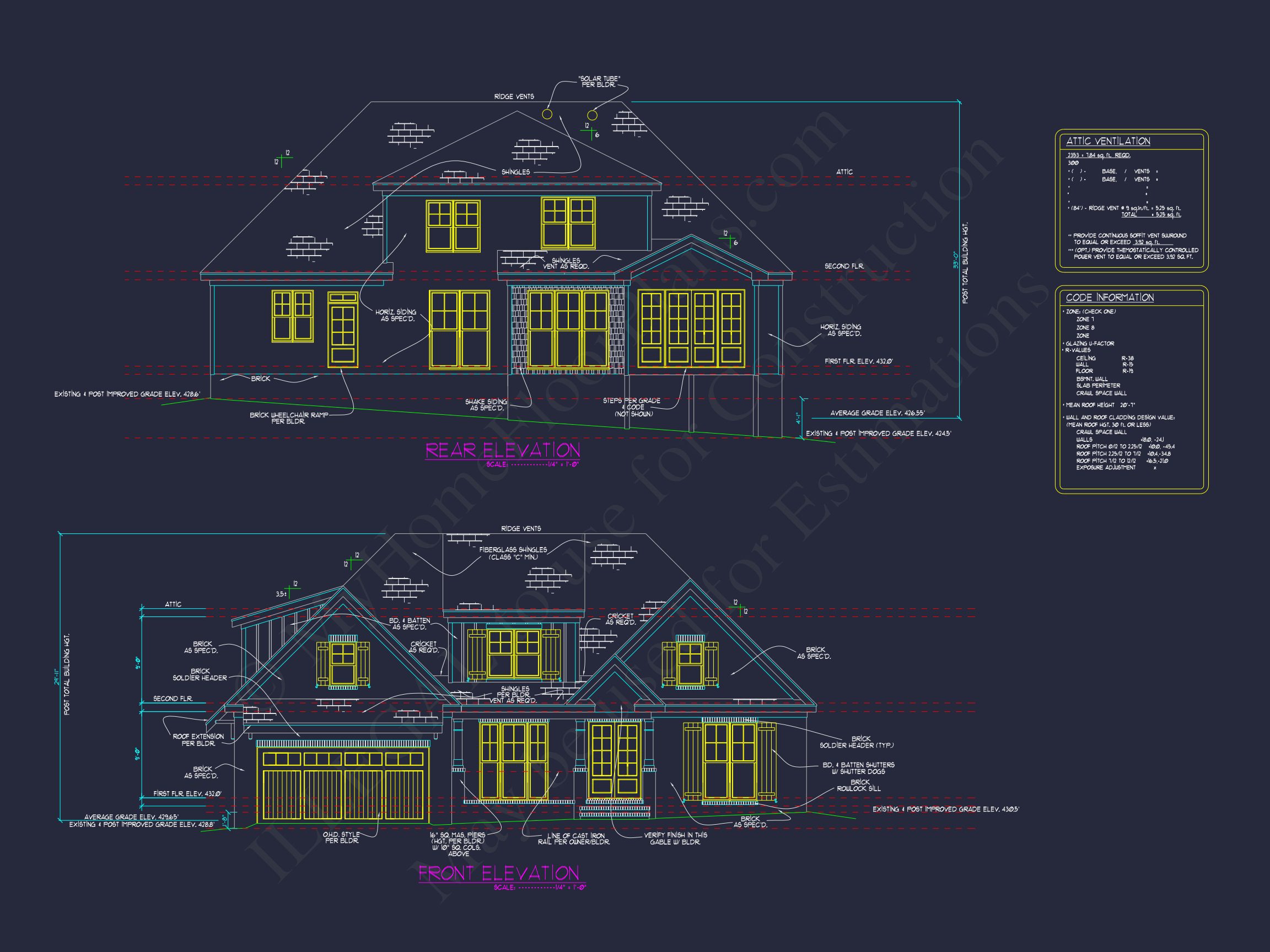 Luxurious 2-Story house Plan with Blueprints and CAD Designs