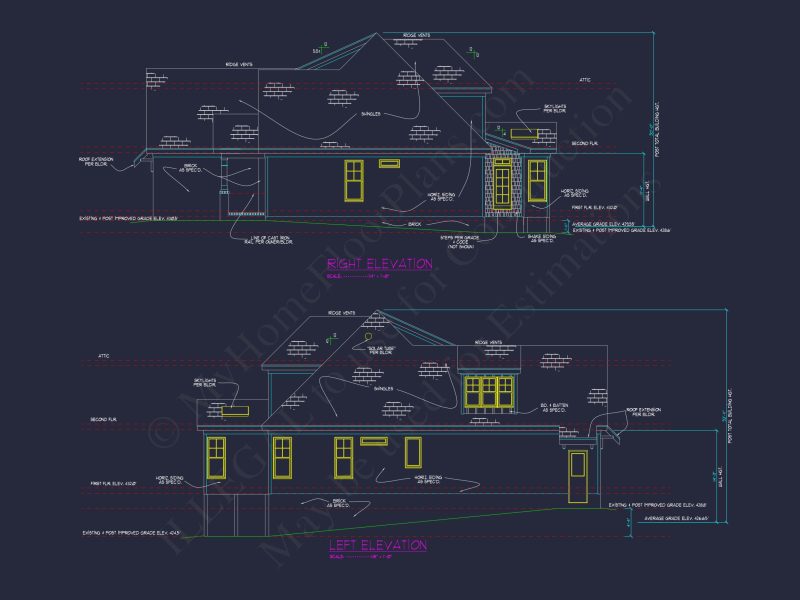 Luxurious 2-Story house Plan with Blueprints and CAD Designs