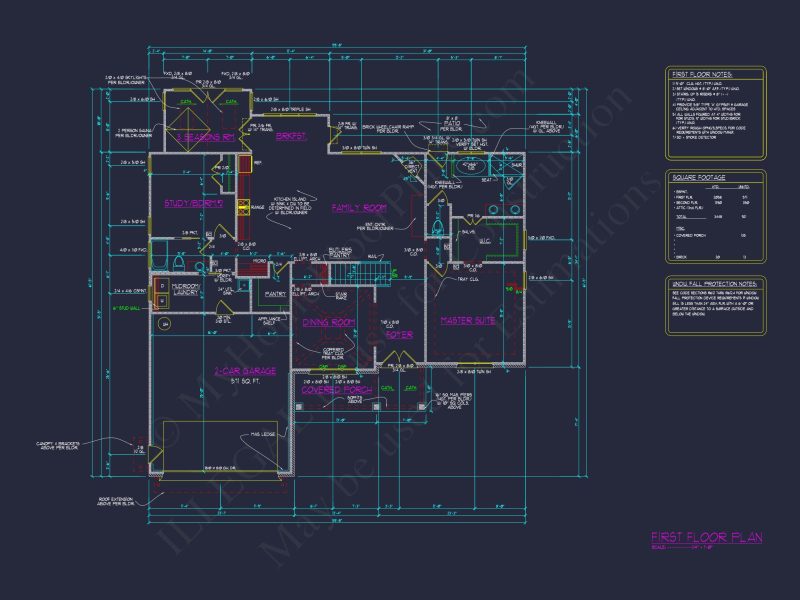 Luxurious 2-Story house Plan with Blueprints and CAD Designs