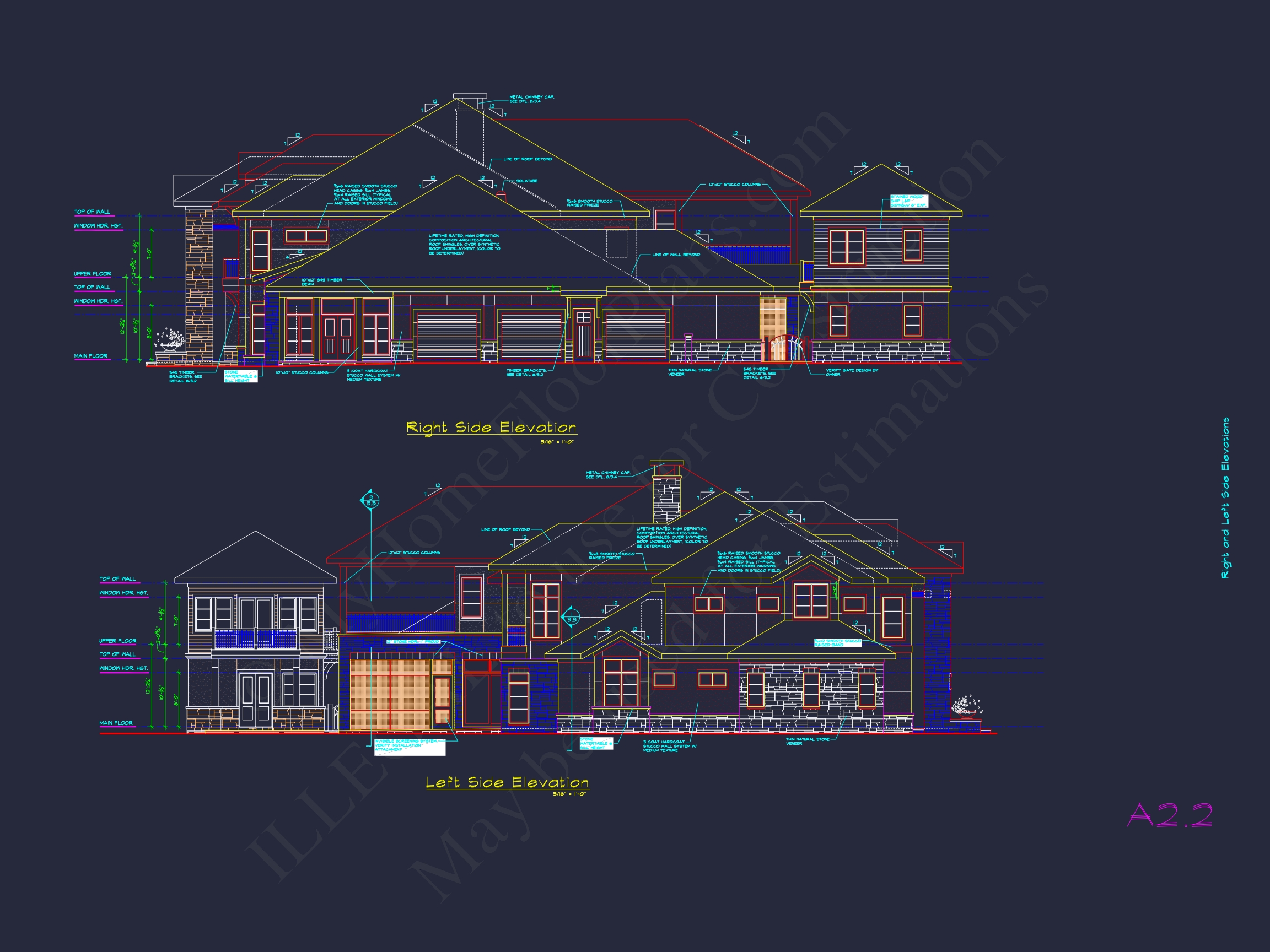 Luxurious Home Design Blueprint with CAD Architecture Plans