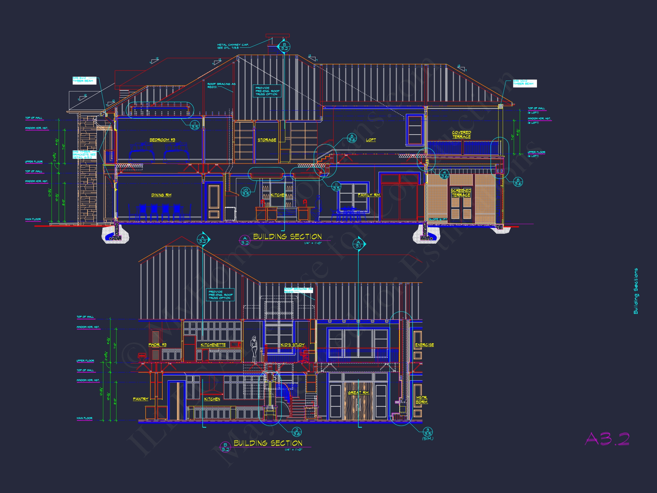 Luxurious Home Design Blueprint with CAD Architecture Plans